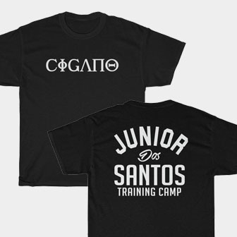 Junior Dos Santos Cigano Front & Back Black Unisex T-Shirt
