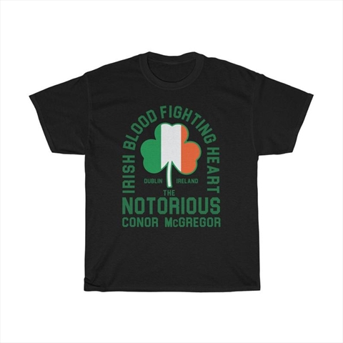 The Notorious Irish Blood Fighting Heart Conor McGregor Black Unisex T-Shirt