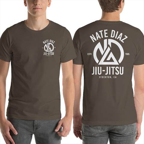 Nate Diaz Jiu Jitsu Stockton Front & Back Army Unisex T-Shirt 