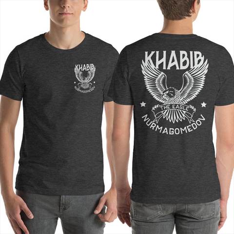 Khabib The Eagle Nurmagomedov Front & Back Dark Grey Heather Unisex T-Shirt 