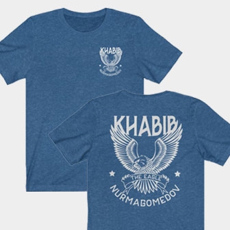 Khabib The Eagle Nurmagomedov Front & Back Heather True Royal Unisex T-Shirt 