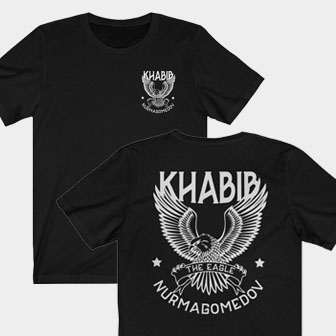 Khabib The Eagle Nurmagomedov Front & Back Black Unisex T-Shirt 