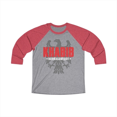 Khabib Nurmagomedov The Eagle Vintage Red/Premium Heather Unisex Tri-Blend 3/4 Raglan Tee