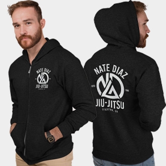 Nate Diaz Front & Back Black Unisex Zip Hoodie