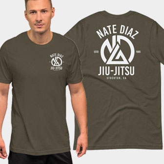Nate Diaz Jiu Jitsu Stockton Front & Back Army Unisex T-Shirt
