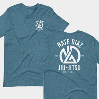 Nate Diaz Jiu Jitsu Stockton Front & Back Heather Deep Teal Unisex T-Shirt