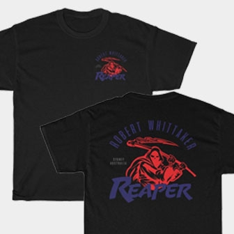 The Reaper Robert Whittaker Front & Back Black Unisex T-Shirt