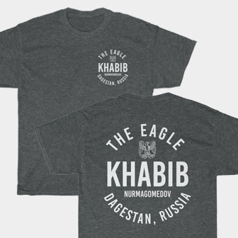 The Eagle Khabib Nurmagomedov Front & Back Dark Heather Unisex T-Shirt