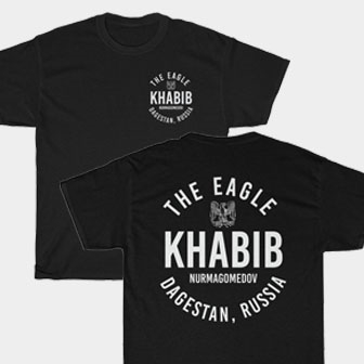 The Eagle Khabib Nurmagomedov Front & Back Black Unisex T-Shirt