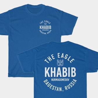 The Eagle Khabib Nurmagomedov Front & Back Royal Blue Unisex T-Shirt