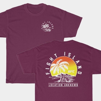 UFC Fight Island Sunset Front & Back Maroon Unisex T-Shirt