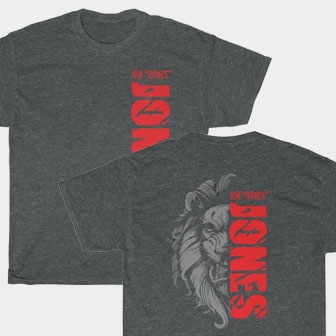 Jon Bones Jones Front & Back Dark Heather Unisex T-Shirt