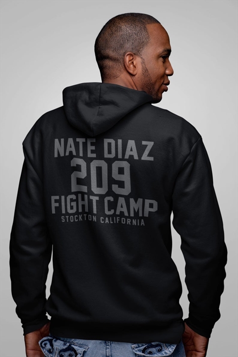 Nate Diaz 209 Fight Camp Front & Back Black Unisex Hoodie