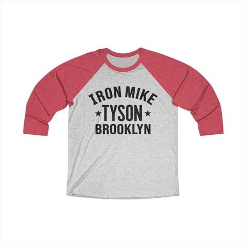 Iron Mike Tyson Classic Raglan 3/4 Vintage Red/Heather White Unisex T-Shirt