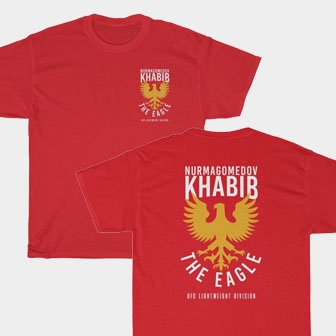 The Eagle Khabib Nurmagomedov Front & Back Red Unisex T-Shirt