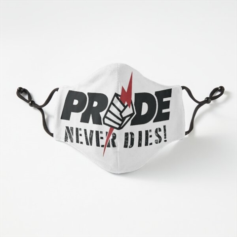 Pride Never Dies White Fitted Mask