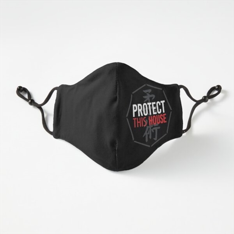 Protect This House Jiu Jitsu Black Fitted  Mask 