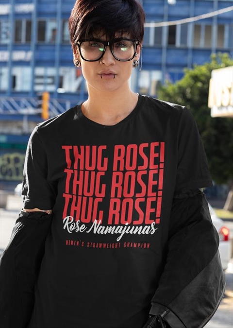 Thug Rose Namajunas WMMA Graphic Fighter Wear Black Unisex T-Shirt 