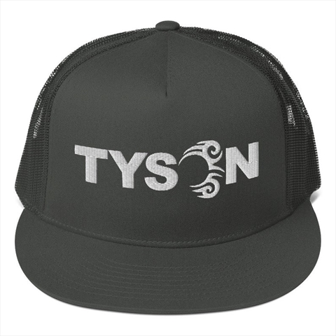 Tyson Boxing Legend 3D Embroidered Charcoal Classic Trucker Cap 