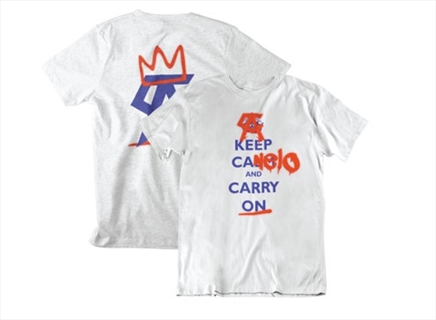 Keep Canelo and Carry On Graphic Front & Back White Unisex T-Shirt 