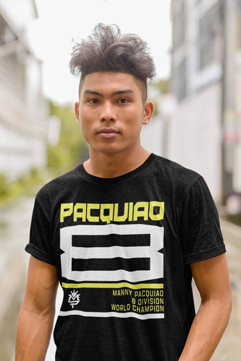 Eight Division World Champion Manny Pacquiao Graphic Black Unisex T-Shirt