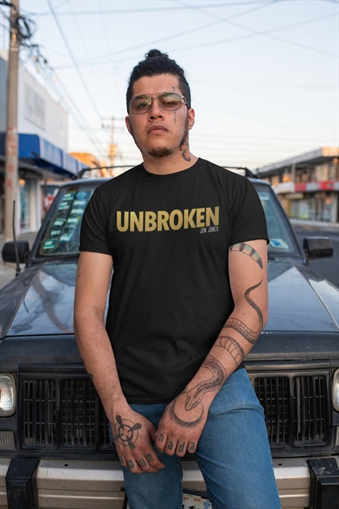 Unbroken Jon Jones Graphic Fighter Wear Black Unisex T-Shirt