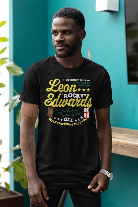 Leon Edwards Rocky MMA Graphic Fighter Wear Black Unisex T-Shirt