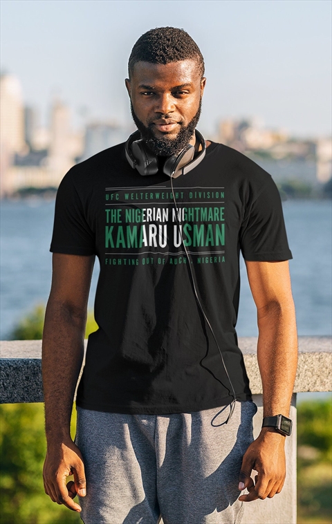 Kamaru Usman the Nigerian Nightmare Graphic Black Unisex T-shirt