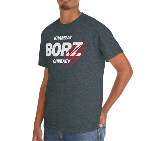 Khamzat Chimaev Borz Graphic Fighter Wear Dark Heather Unisex T-shirt