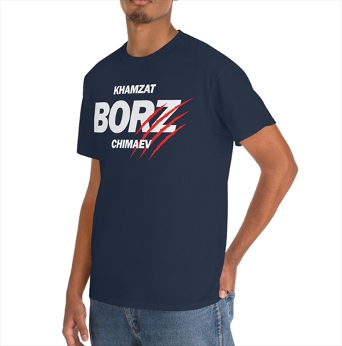 Khamzat Chimaev Borz Graphic Fighter Wear Navy Unisex T-shirt