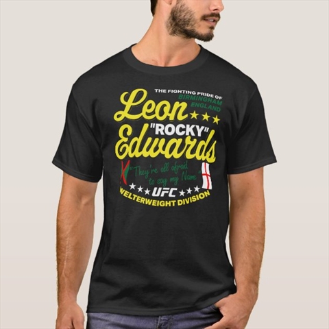 Leon Rocky Edwards UFC Black T-Shirt